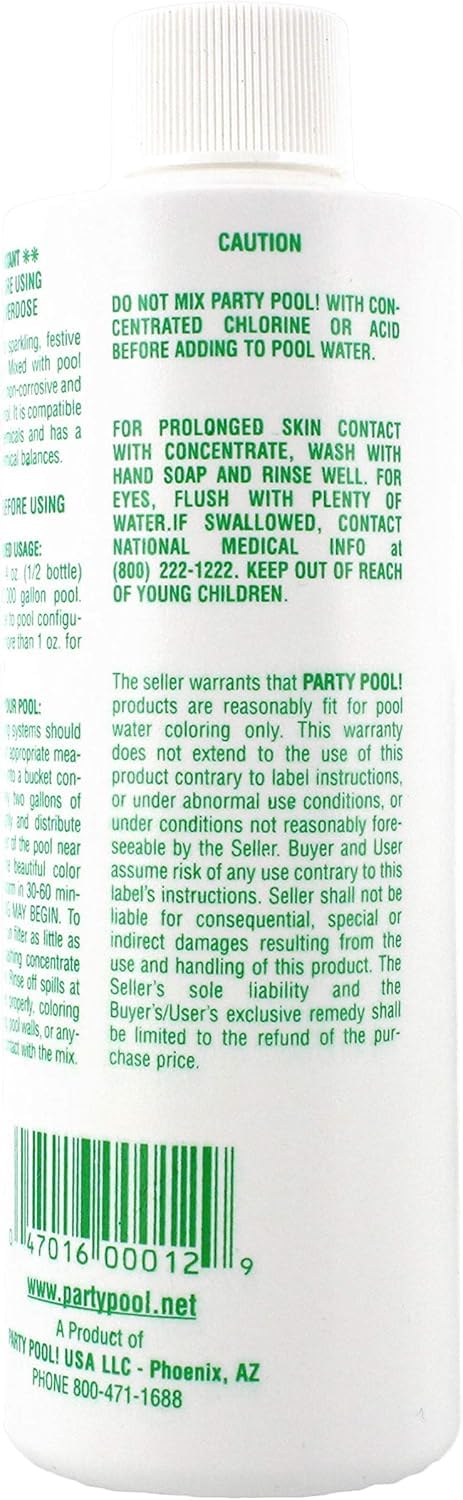 Party Pool Color Additive Green Lagoon, 8 Ounce