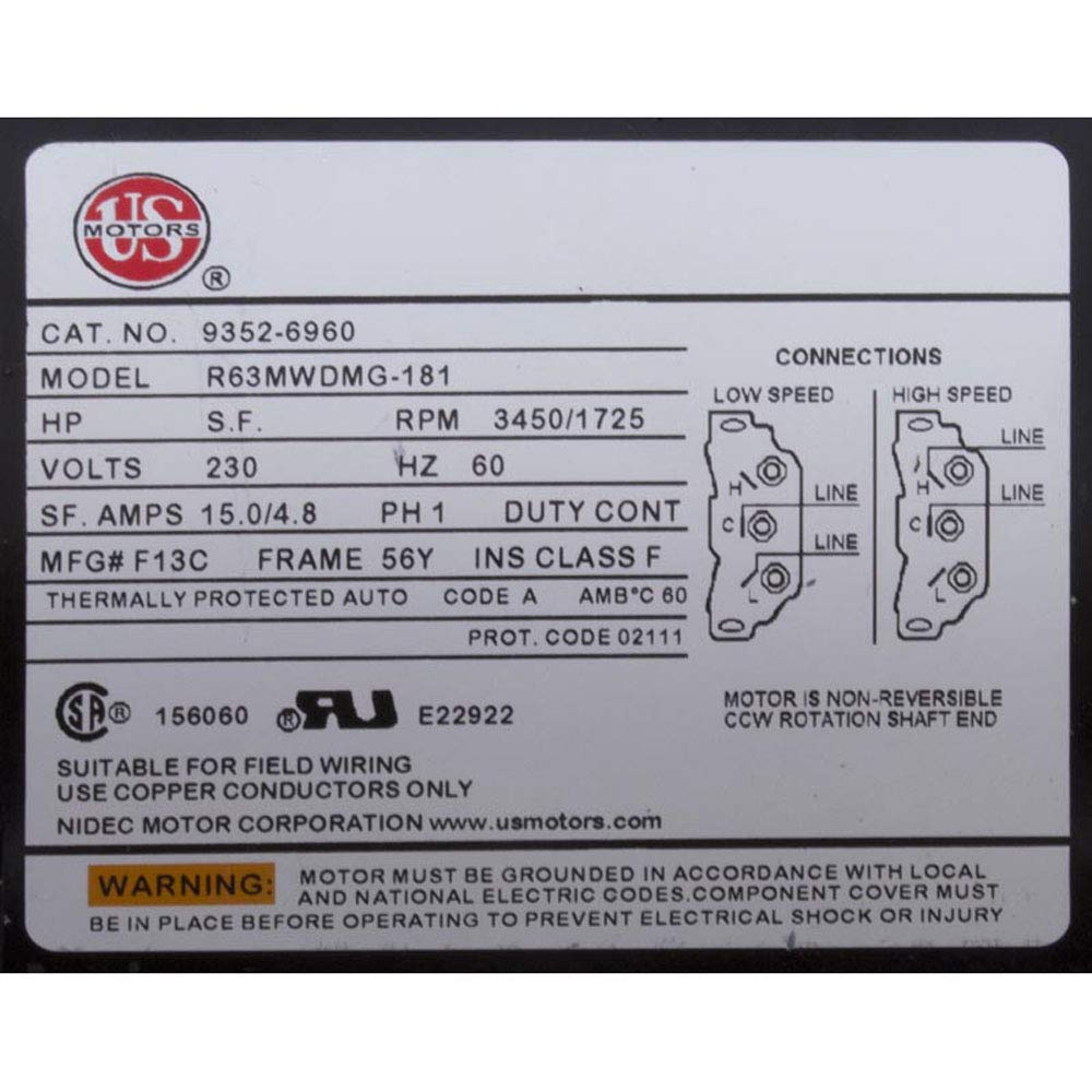 Gecko Aqua-Flo Flo-Master XP3 4 HP 230V Dual Speed 56 Frame Side Discharge Pump 08342761-2041