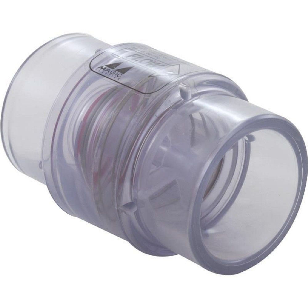 Magic Plastics Check Valve, 1-1/2"s x 2" spg, 1/4 lb., Clear 0830-15C