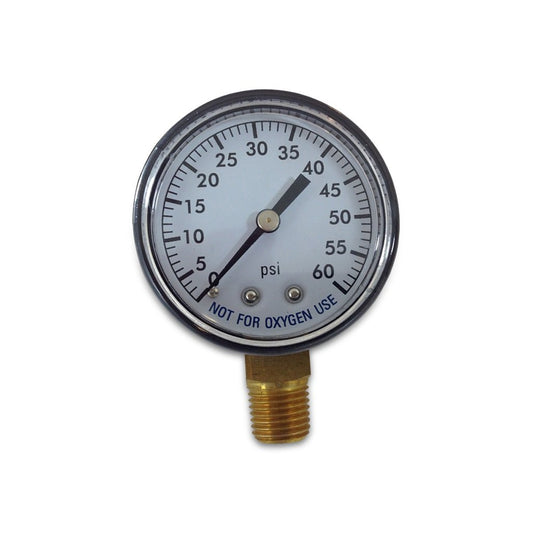 ALF 82060BU 2-Inch Steel Pressure Gauge with 0-60 PSI and 1/8-Inch Bottom Mount for Pool Pumps