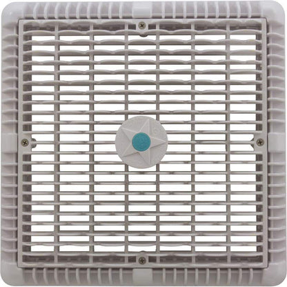 AquaStar White 12x12 in. Square Wave Suction Outlet Cover with Vented Riser Ring WAV12WR101