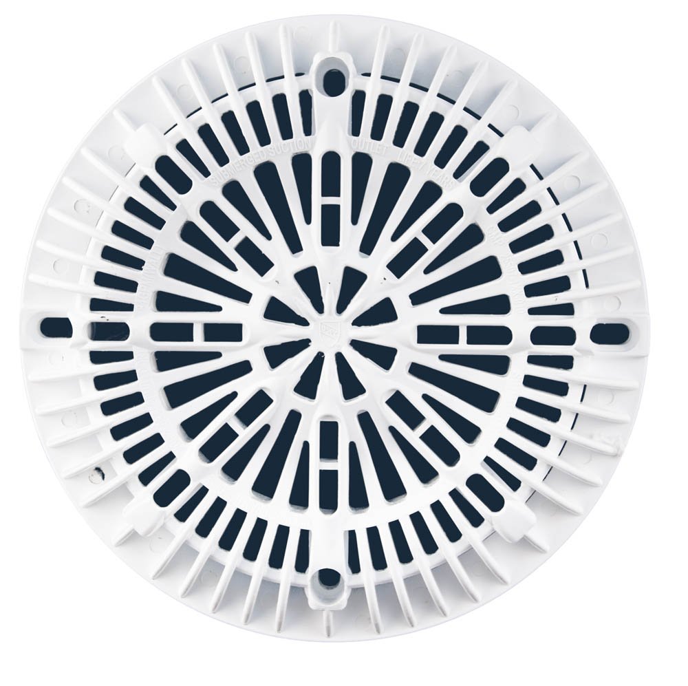 Custom Molded Products CMP 25507-100-000 8" Galaxy Drain Cover with Screw Packet, White