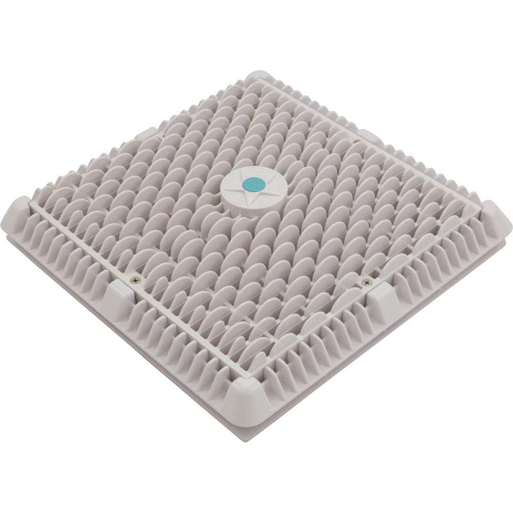 AquaStar White 12x12 in. Square Wave Suction Outlet Cover with Vented Riser Ring WAV12WR101
