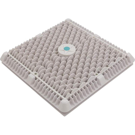 AquaStar White 12x12 in. Square Wave Suction Outlet Cover with Vented Riser Ring WAV12WR101