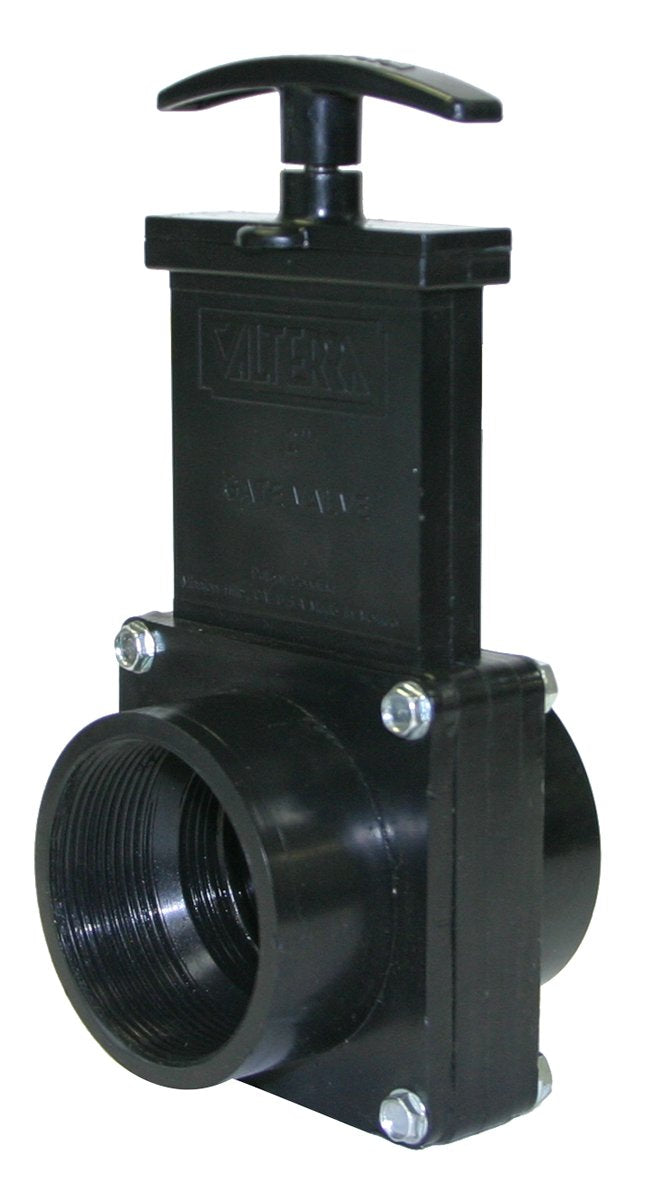 Valterra 7209 ABS Gate Valve, Black, 2" FPT x Slip