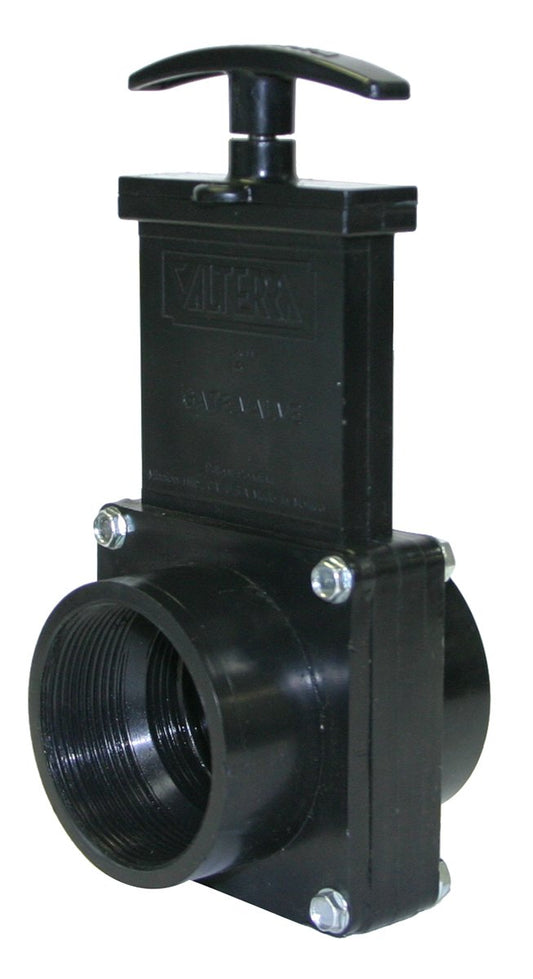 Valterra 7209 ABS Gate Valve, Black, 2" FPT x Slip