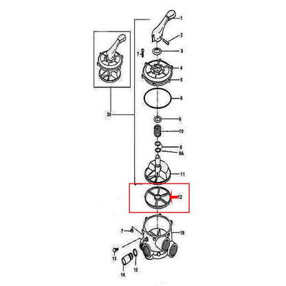 SPX0710XD O-176A Valve Gasket for Hayward S200 Series SP0712 Pro Multi-Port Side-Mount Sand Filter (1PCS)