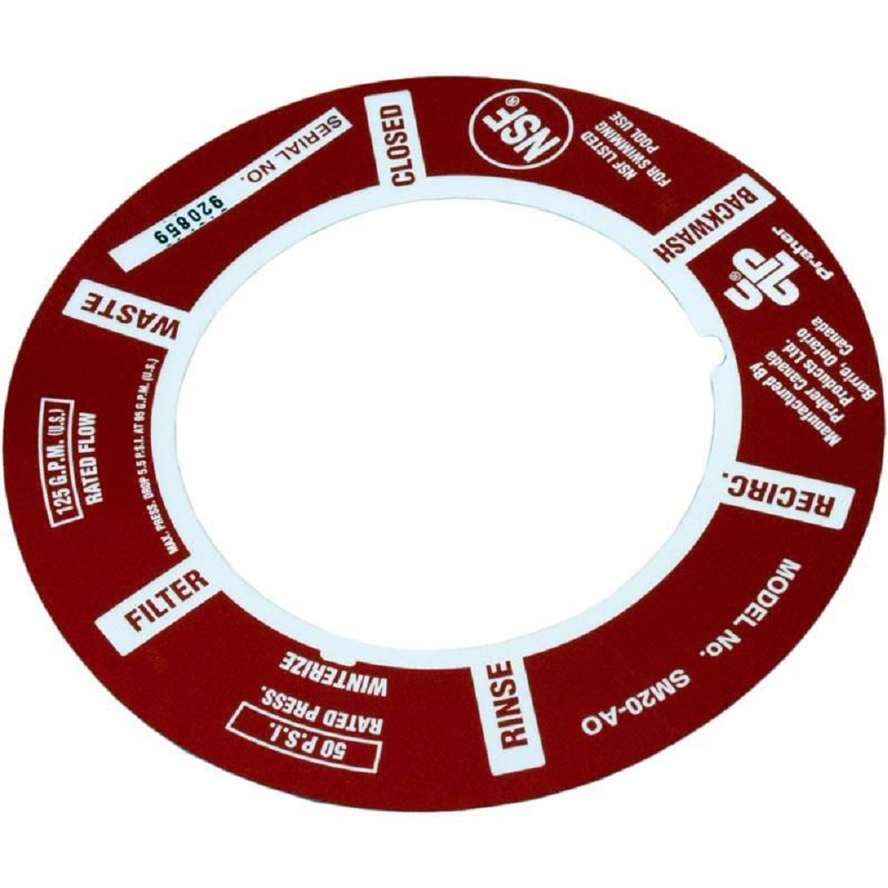 Praher E-5-S2 2" Valve Decal for Side Mount Multiport Valve