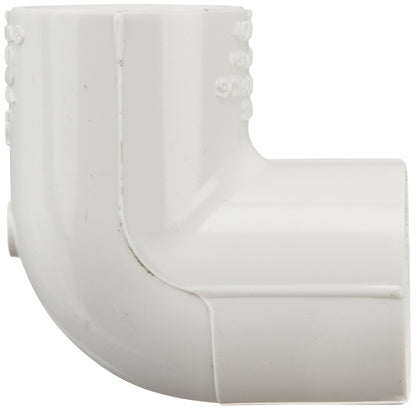 Spears 406 Series PVC Pipe Fitting, 90 Degree Elbow, Schedule 40, White, 2" Socket