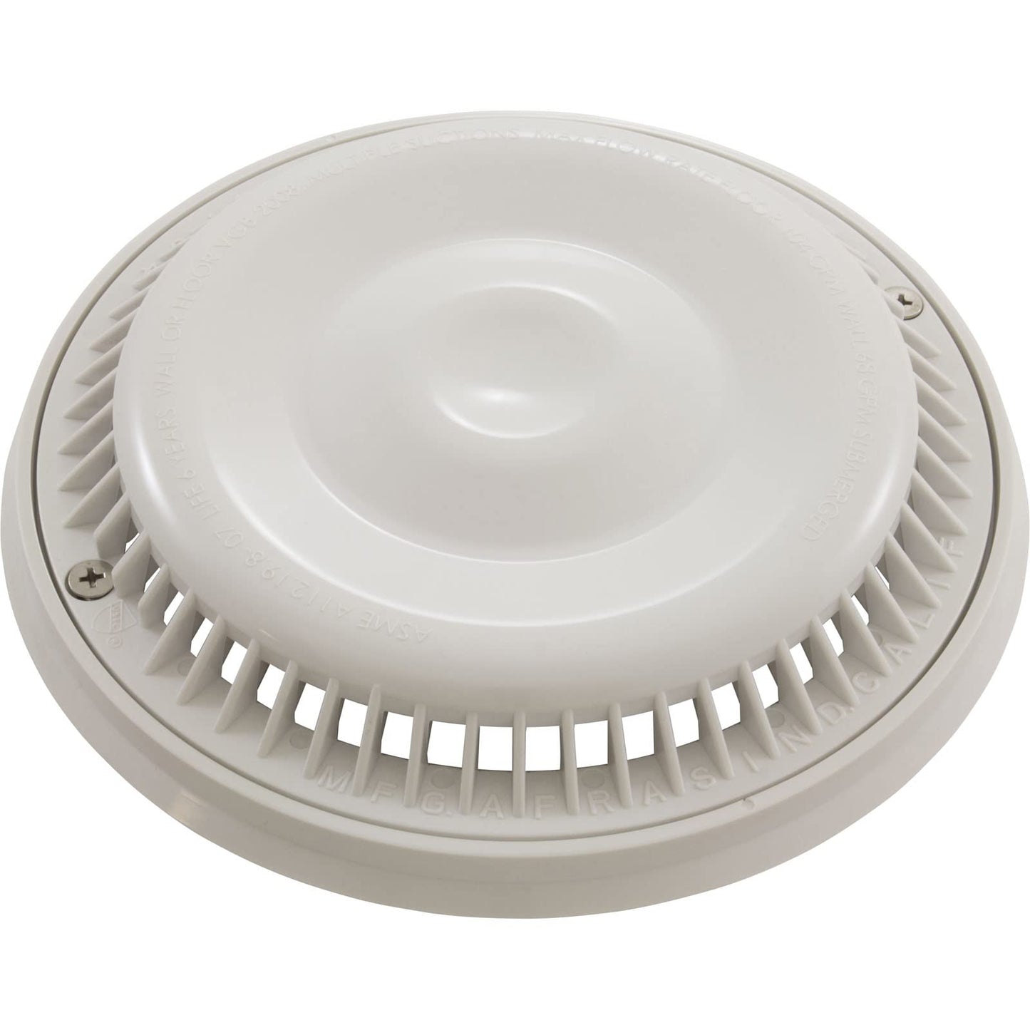 Afras Anti-Vortex Drain Cover and Ring 7.75 inch with 2 Screws - White Pool Main Grate Replacement 10064W ABF64
