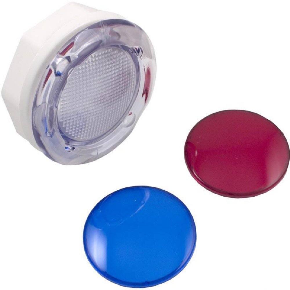Waterway Plastics 630-K005 Wall Fitting with Red and Blue Lenses