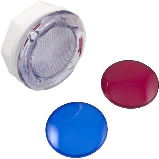 Waterway Plastics 630-K005 Wall Fitting with Red and Blue Lenses