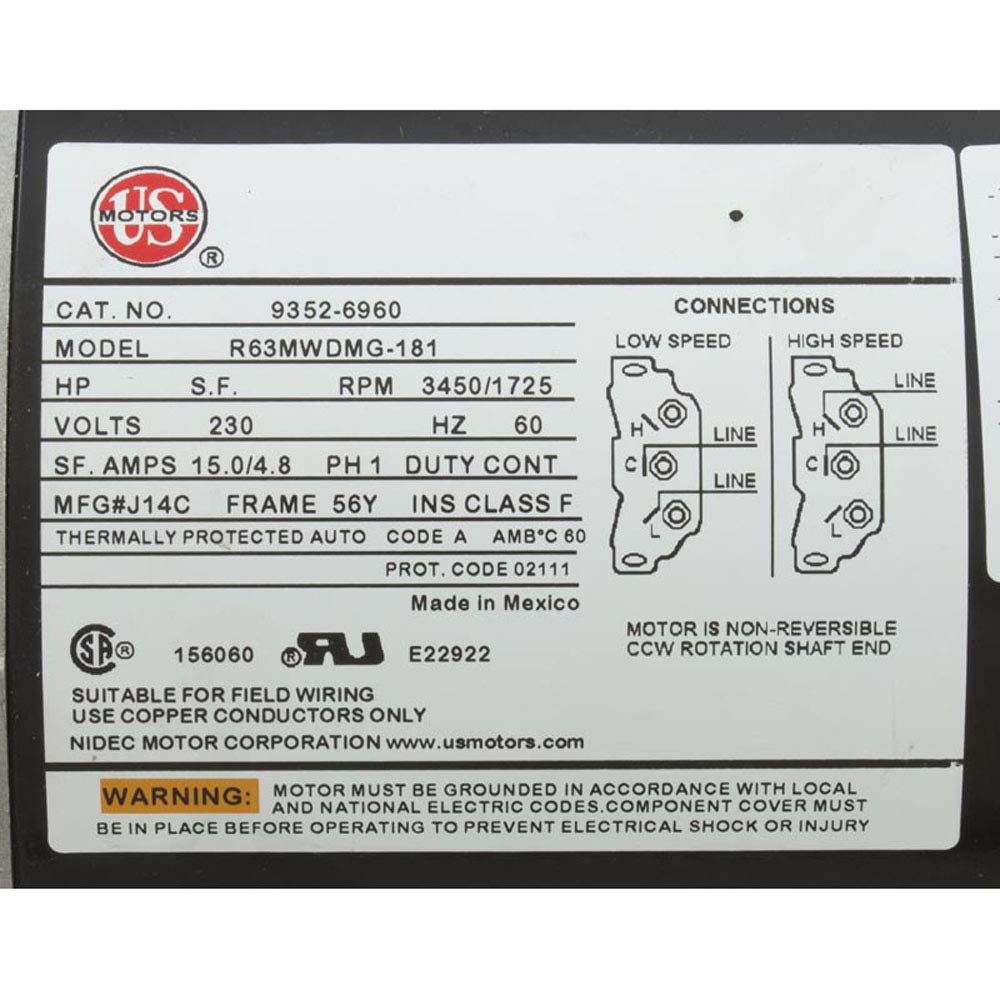 Gecko Pump, XP2E, 5.0thp, 230v, 2-spd, 56fr, 2.5" Intake, 2" Dis, OEM #05340011-5040