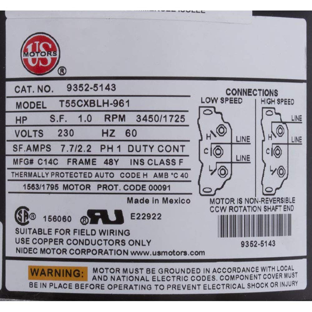 Gecko Aqua-Flo 06115517-2040 Flo-Master 1.5 Horsepower 2 Speed 230 Volts Xp2 Spa Pump