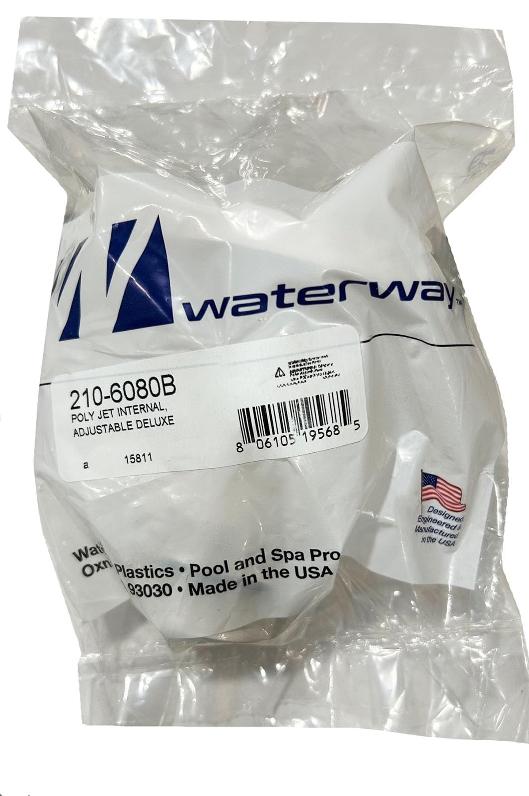 Waterway Plastics 210-6080B White Adjustable Flow Poly Jet Same as 210-6080
