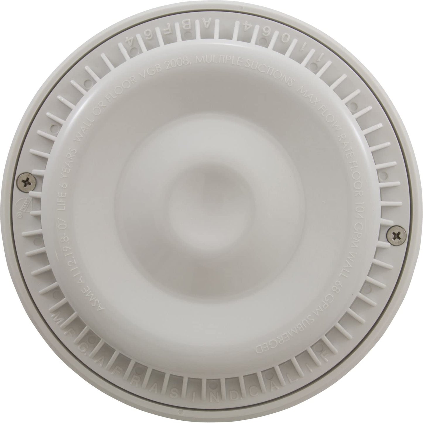Afras Anti-Vortex Drain Cover and Ring 7.75 inch with 2 Screws - White Pool Main Grate Replacement 10064W ABF64
