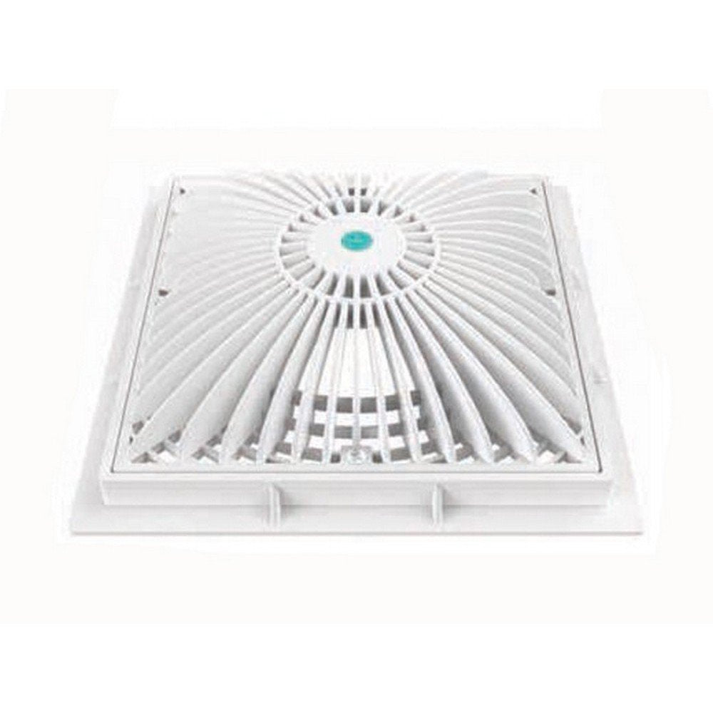 AquaStar 9MF101 9in Square MoFlow Suction Outlet Cover and Mud Frame - White