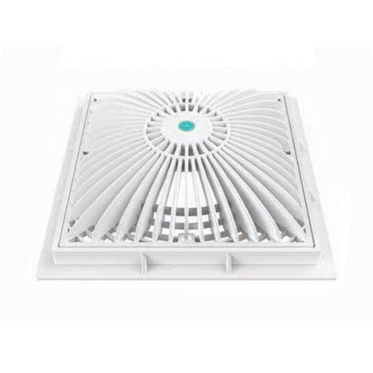 AquaStar 9MF101 9in Square MoFlow Suction Outlet Cover and Mud Frame - White