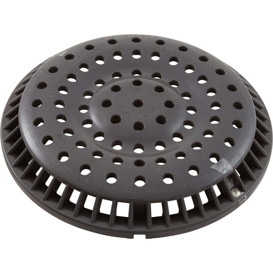 Waterway Plastics Main Drain Grate, WW Anti-Vortex, 8" Round, w/o Screws, Dk Gry