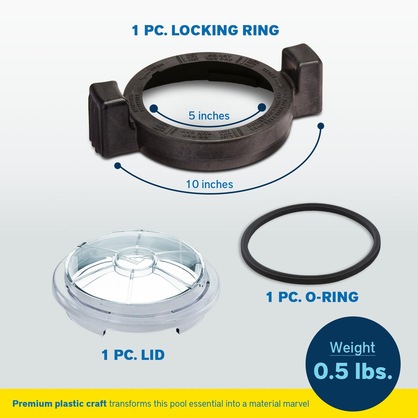 Zodiac R0480000 Lid with Locking O-Ring Assembly Replacement for Zodiac Jandy FloPro FHPM Series Pump