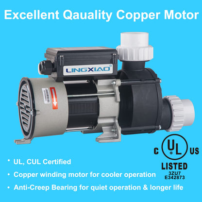 LINGXIAO Bath Pump & Hot Tub Bath Pump - LX Bath Pump 110V - 120V, 1.5" Port (WCH100)