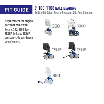 Polaris Genuine Parts 9-100-1108 Ball Bearing Replacement Compatible with Polaris Models 360, 380, 3900 SPORT, TR35P, TR36P