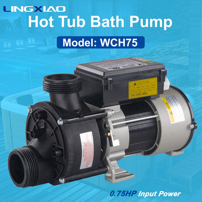 LINGXIAO SPA Bath Pump & Hot Tub Bath Pump - LX Bathtub Pump 110V - 120V, 0.75HP, 1.5" Port, Compatible with OEM Models - (Model: WCH75)