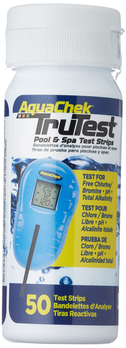 AquaChek TruTest Refill Test Strips - Digital Test Strip Reader Refill Strips - for Pool and Spa Water Testing - for Free Bromine, Free Chlorine, pH, and Total Alkalinity - 50 Strips