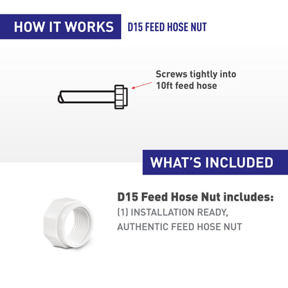 Polaris Genuine Parts D15 Feed Hose Nut replacement part for pressure-side pool cleaners 280, 280 TankTrax, 380, TR28P, 180