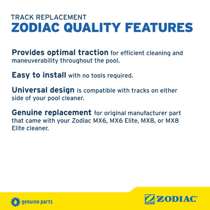 Zodiac Genuine Parts Track Replacement R0526100, Maintains Optimal Traction for Zodiac Suction Cleaners MX6, MX6 Elite, MX8, MX8 Elite