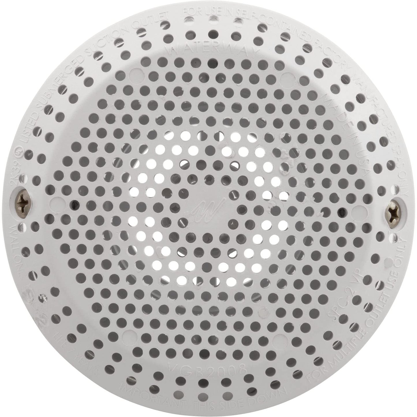 Waterway Plastics 806105379337 Suction Assembly W/hex Nut Wall White Fitting