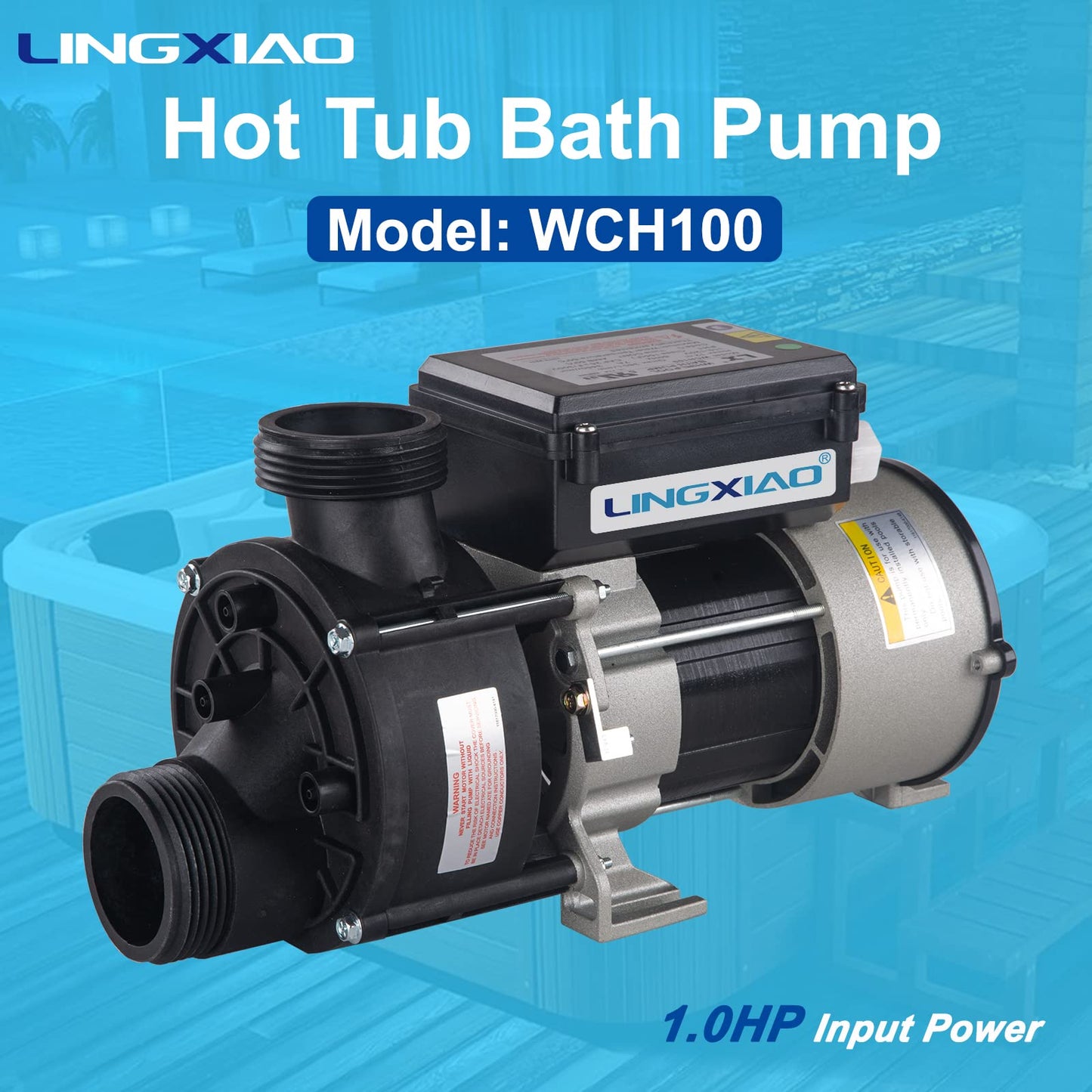 LINGXIAO Bath Pump & Hot Tub Bath Pump - LX Bath Pump 110V - 120V, 1.5" Port (WCH100)