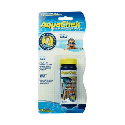 AquaChek Salt Test Strip Titrators for Pools - Salt Water Pool Test Strips for Sodium Chloride - Quick and Accurate Results - Professional Water Quality Testing Kit (10 Strips)