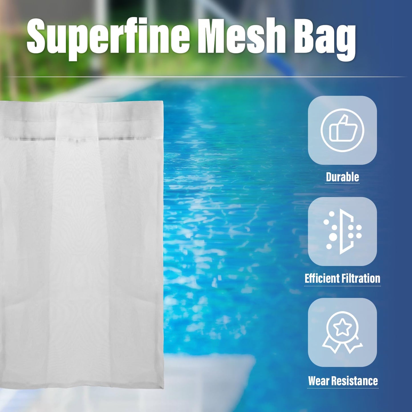 019-D-2100 Superfine Mesh Debris Bag Replacement for Power-Vac PV2100 PV2200 PV2500 PV3000