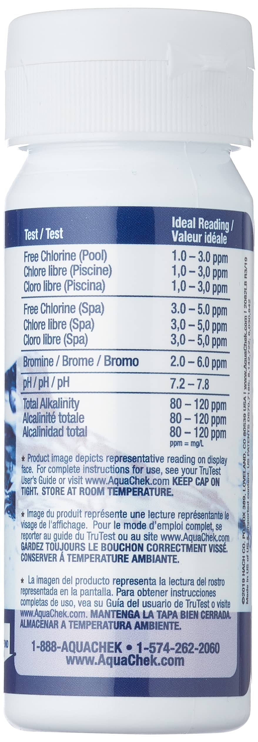 AquaChek TruTest Refill Test Strips - Digital Test Strip Reader Refill Strips - for Pool and Spa Water Testing - for Free Bromine, Free Chlorine, pH, and Total Alkalinity - 50 Strips