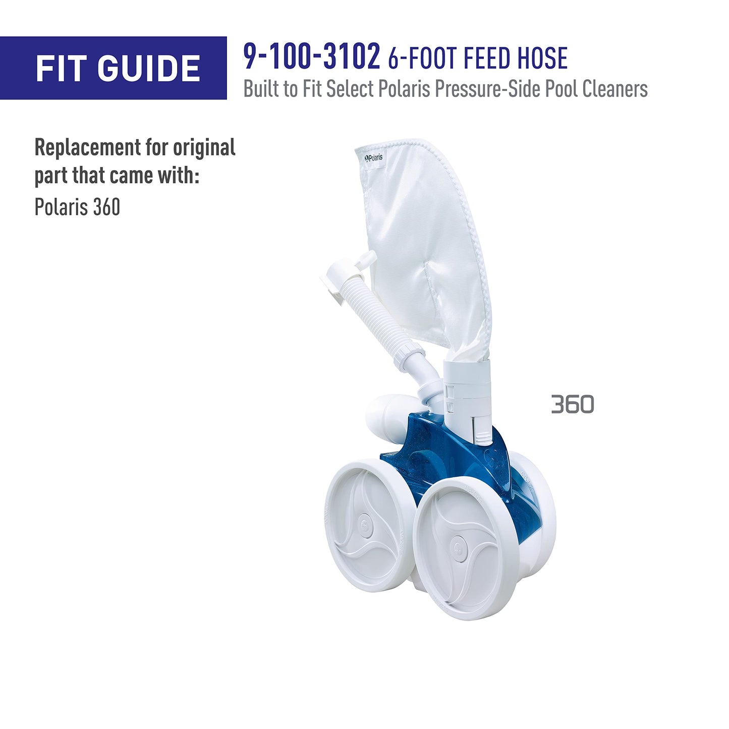 Polaris Genuine Parts 9-100-3102 6ft Feed Hose for 360 pressure-side pool cleaner