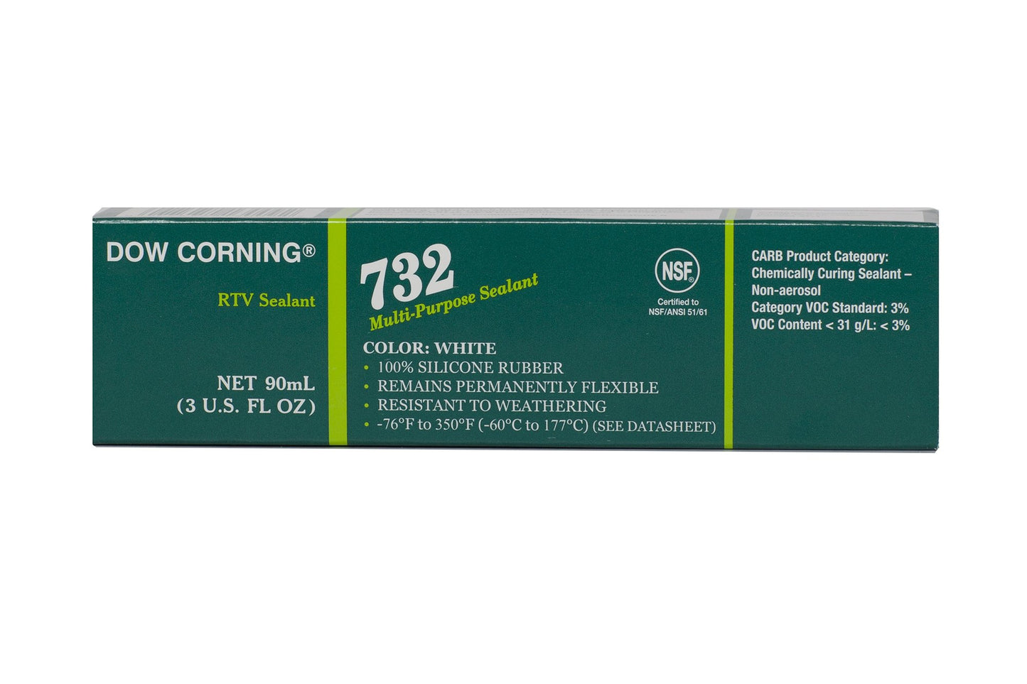 Dow Corning 3140717 732 White Multi-Purpose Sealant, -60 to 180 Degree C, 90 mL