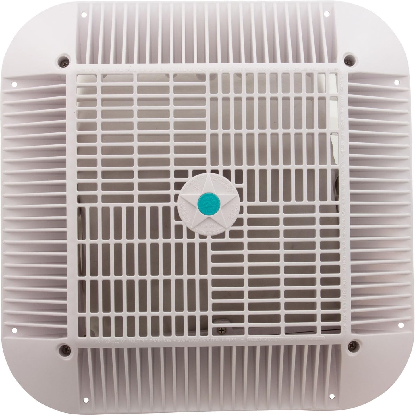 AquaStar 1216101 Square Anti-Entrapment Suction Outlet White