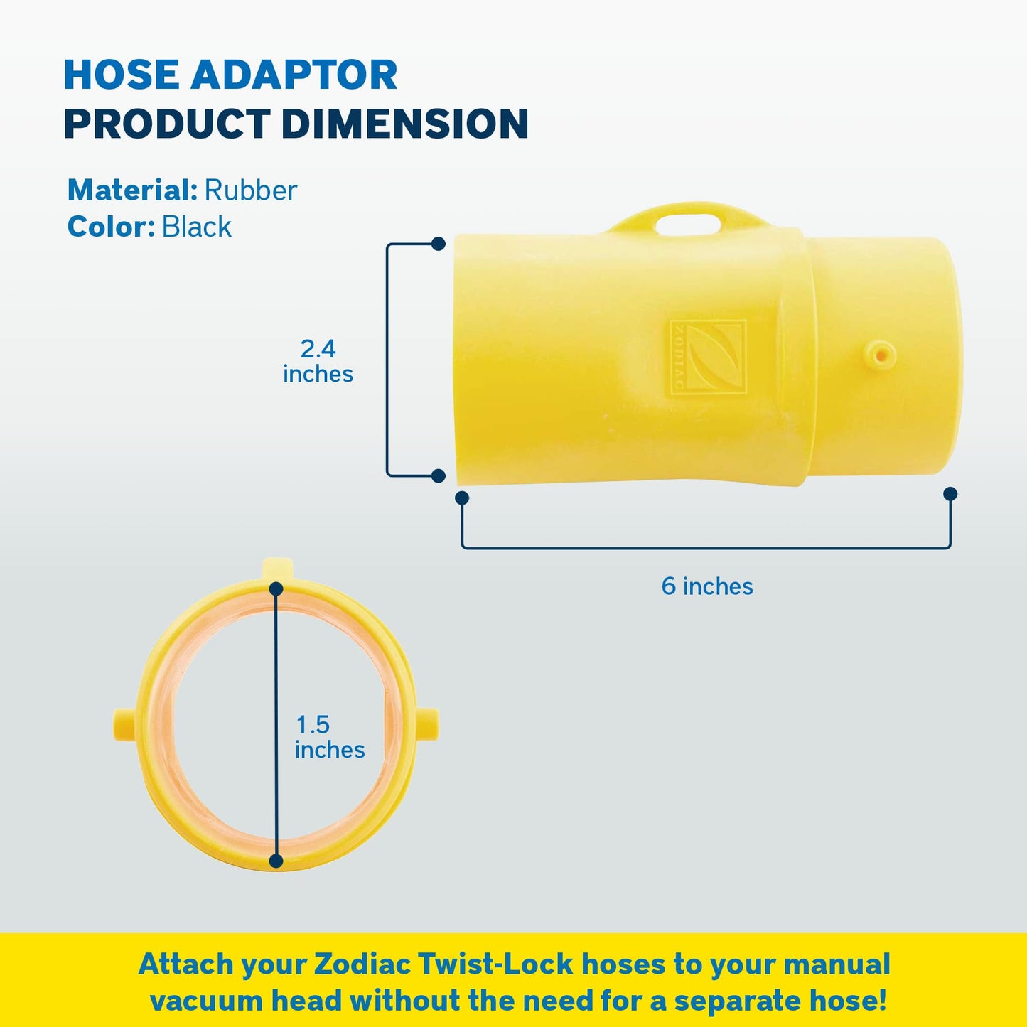 Zodiac Manual Vacuum Head Adapter Hose R0697100