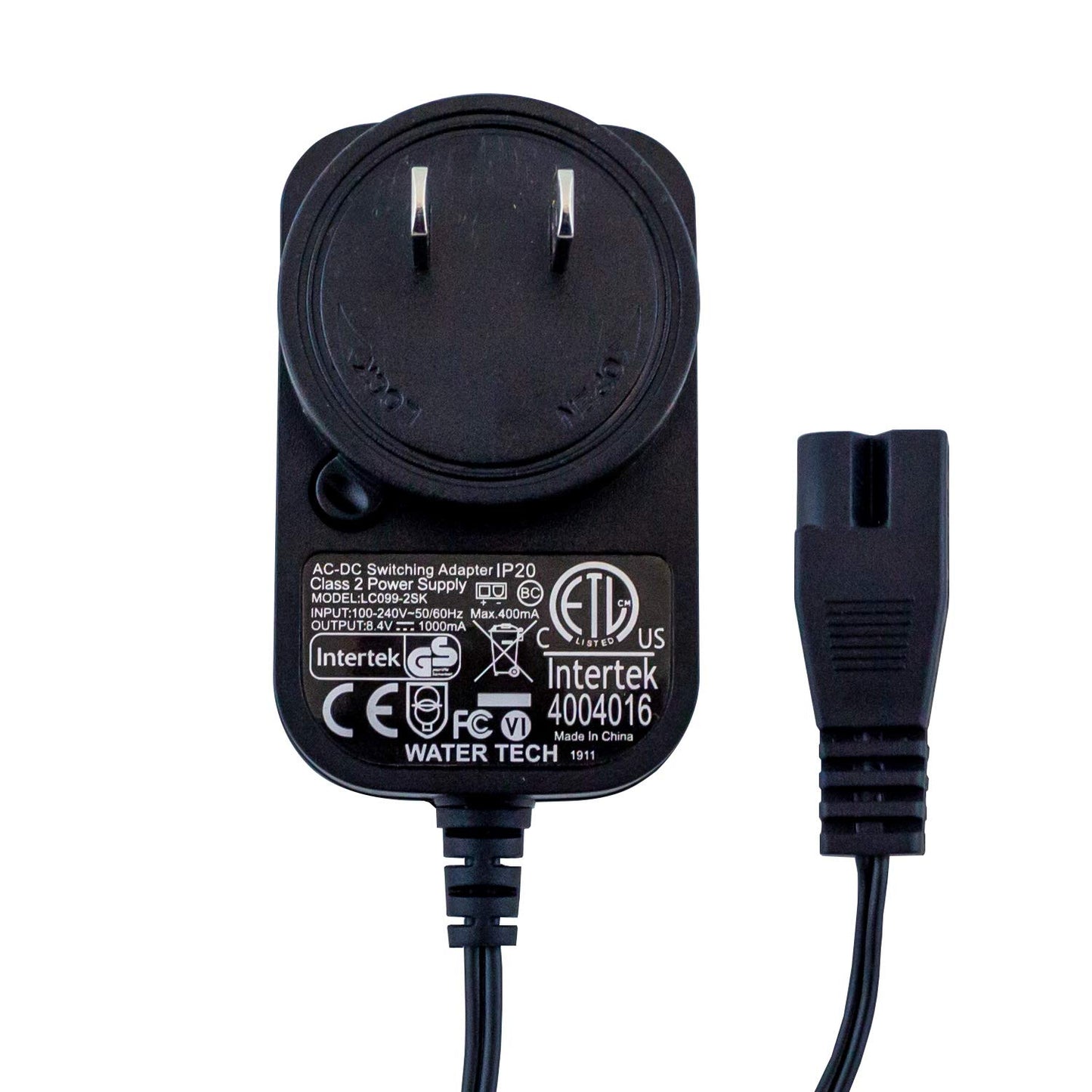 POOL BLASTER Water Tech Certified Wall Charger LC099-2SK for Next Generation Catfish, Catfish Ultra, Pulse, Centennial Li, Hydro 500, Volt FX-4 Li, Speed Vac Turbo, Eclipse Li, iVac 250 Li, Rush X21