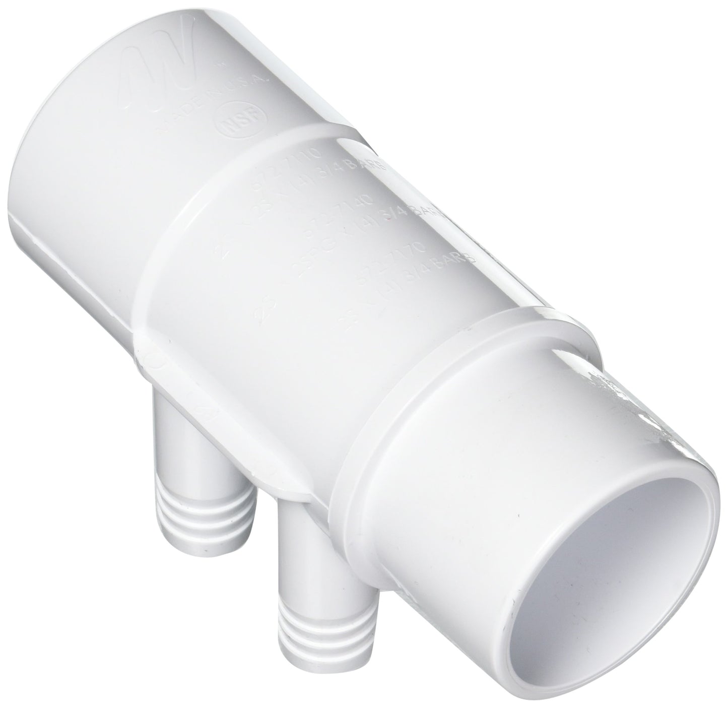 Waterway Plastics 806105121257 2" S X 2" Spg X (4) 3/4" Barbs Manifold