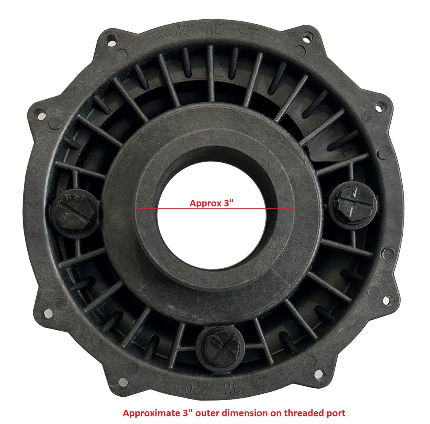 Waterway Plastics 311-1220 Executive Spa Pump Volute Faceplate with Housing O-Rings and Plugs, Black, (316-1220)