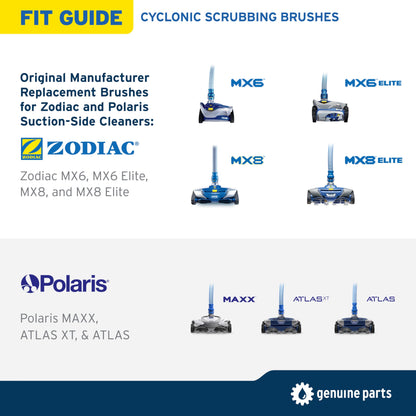 Zodiac Genuine Parts Cyclonic Srubbing Brushes R0714400, 4-Pack, Replace Dirty or Worn Brushes for Zodiac MX6, MX6 Elite, MX8, and MX8 Elite, Also Polaris MAXX, Atlas, and Atlas XT