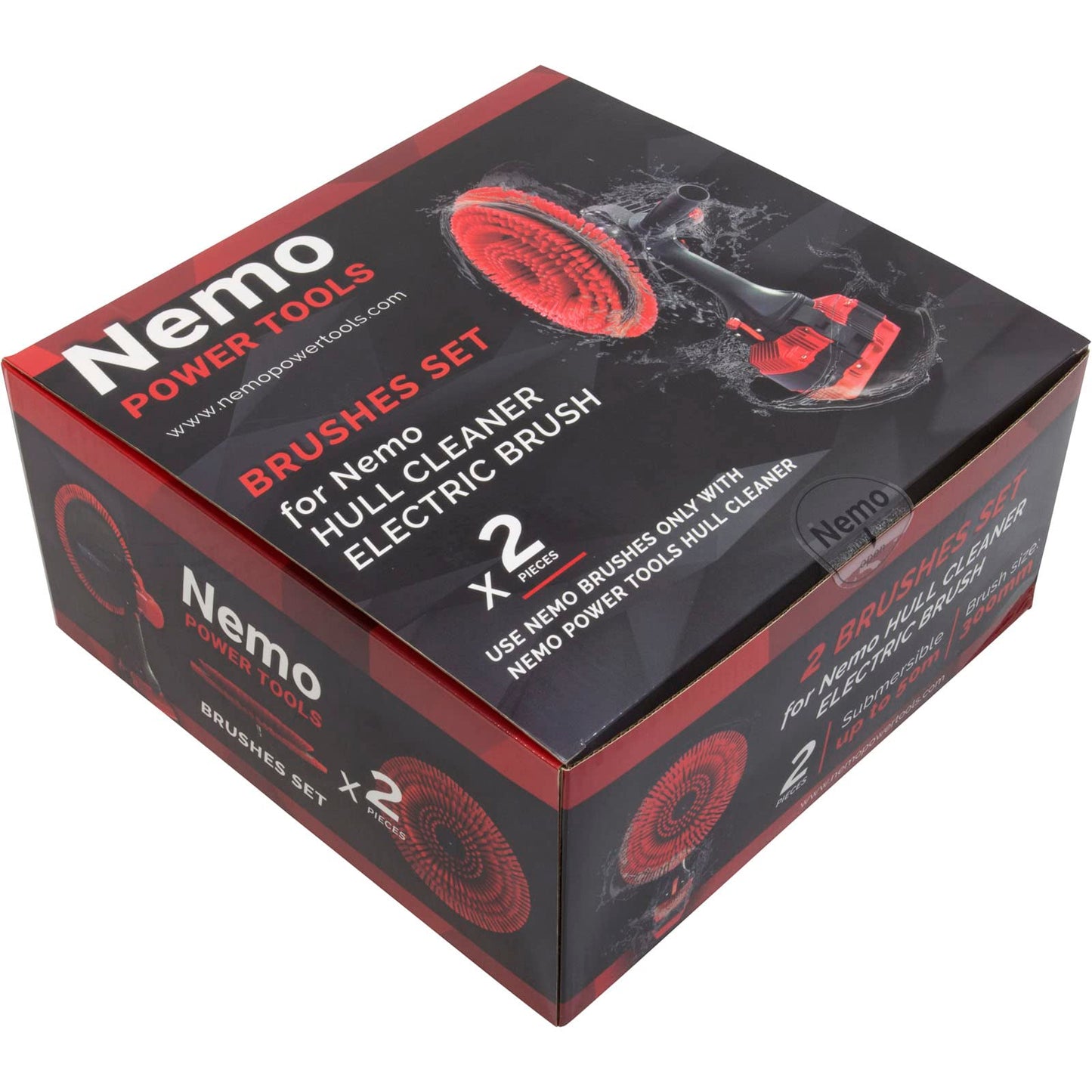 Nemo Power SN14019 Brushes, Nemo Power Tools,Hull Cleaner,Red, Soft Bristle,2Pk