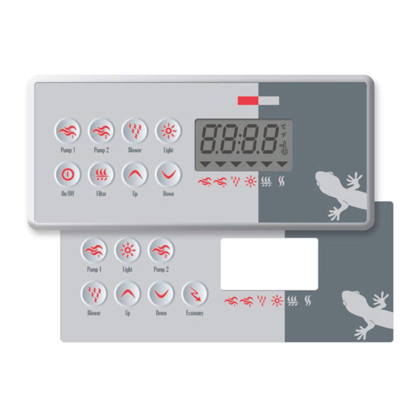 Gecko TSC-8 Electronic Keypad 2 Overlays Included, 7 & 8-Button, 10' Cable, 0200-007194
