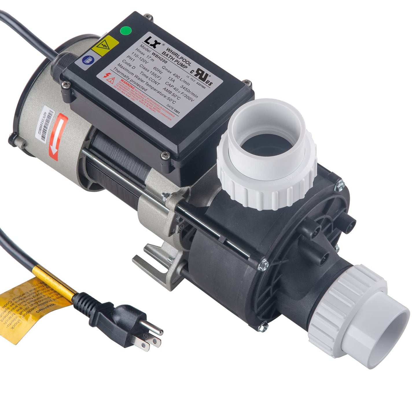 LINGXIAO 2HP Hot Tub Bath Pump - LX Pump Motor 110V - 120V, 1.5" Port (WBH200)