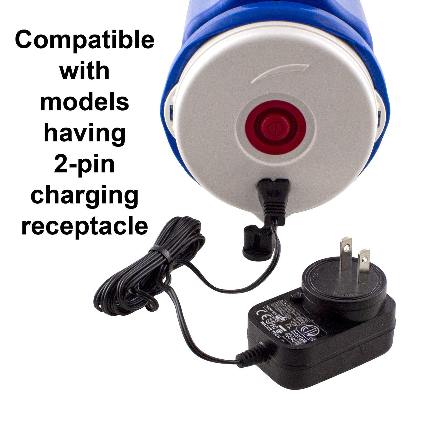 POOL BLASTER Water Tech Certified Wall Charger LC099-2SK for Next Generation Catfish, Catfish Ultra, Pulse, Centennial Li, Hydro 500, Volt FX-4 Li, Speed Vac Turbo, Eclipse Li, iVac 250 Li, Rush X21