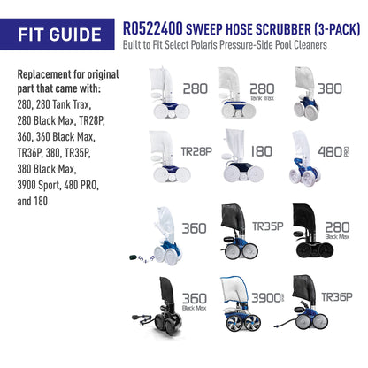 Polaris Genuine Parts R0522400 Sweep Hose Scrubber Replacement Compatible with Polaris Models 280, 360, 380, 3900 Sport, TR28P, TR35P, TR36P, 180
