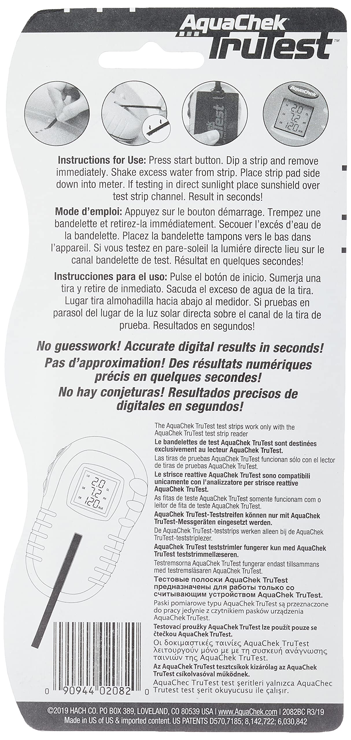 AquaChek TruTest Refill Test Strips - Digital Test Strip Reader Refill Strips - for Pool and Spa Water Testing - for Free Bromine, Free Chlorine, pH, and Total Alkalinity - 50 Strips