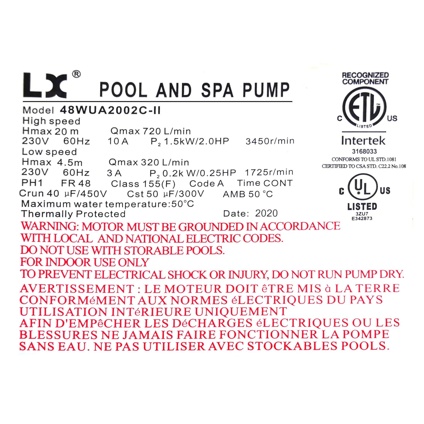 LINGXIAO Pump 48WUA2002C-II